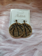 Load image into Gallery viewer, Rhinestone Basketball Dangle Earrings
