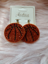 Load image into Gallery viewer, Rhinestone Basketball Dangle Earrings
