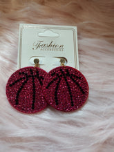 Load image into Gallery viewer, Rhinestone Basketball Dangle Earrings
