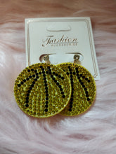 Load image into Gallery viewer, Rhinestone Basketball Dangle Earrings
