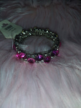 Load image into Gallery viewer, SK Pink &amp; Purple Stone Stretch Bracelet
