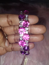 Load image into Gallery viewer, SK Pink &amp; Purple Stone Stretch Bracelet
