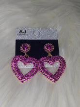 Load image into Gallery viewer, SK Sassy Heart Dangle Earrings
