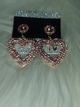 Load image into Gallery viewer, SK Sassy Heart Dangle Earrings
