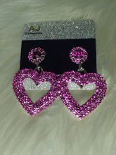 Load image into Gallery viewer, SK Sassy Heart Dangle Earrings
