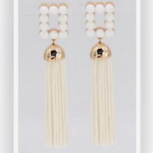 Load image into Gallery viewer, White Tassel Earrings
