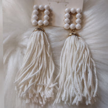 Load image into Gallery viewer, White Tassel Earrings
