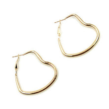 Load image into Gallery viewer, Gold Heart Hoop Earring
