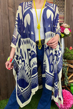 Load image into Gallery viewer, SK Navy Blue Multi Printed Kimono
