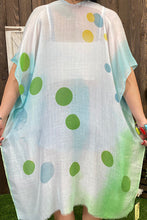 Load image into Gallery viewer, SK Blue/Green Polka Dot Kimono
