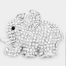 Load image into Gallery viewer, Rhinestone Pave Elephant Brooch
