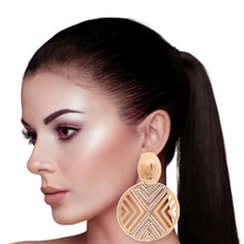Load image into Gallery viewer, Hematite Rhinestone Chevron Earrings
