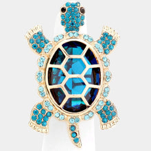 Load image into Gallery viewer, Crystal Pave Turtle Ring
