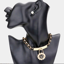 Load image into Gallery viewer, CC Lock Choker Necklace
