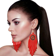 Load image into Gallery viewer, Seed Bead Fringe Earrings

